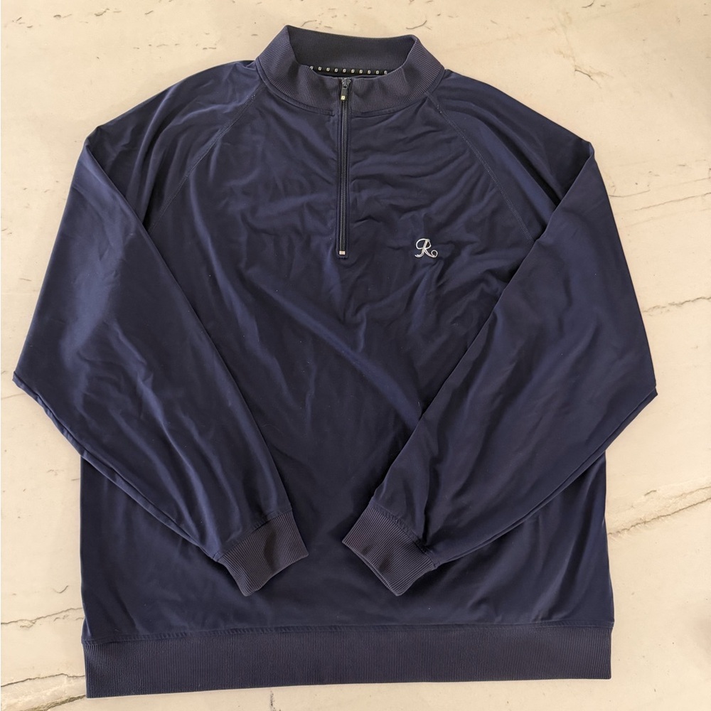 Footjoy Golf Quarter Zip Pullover Performance Stretch Blue Mens 2XL The Reserve